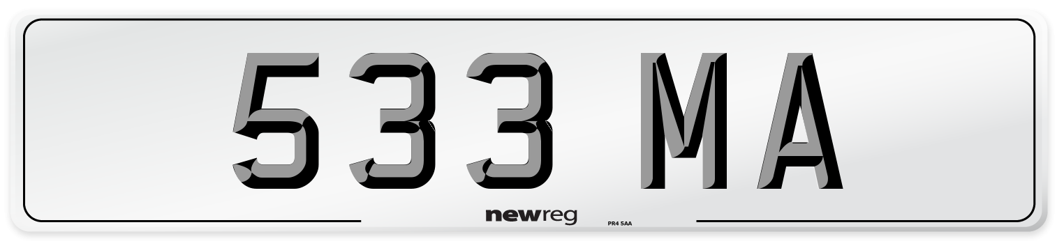 533 MA Number Plate from New Reg
